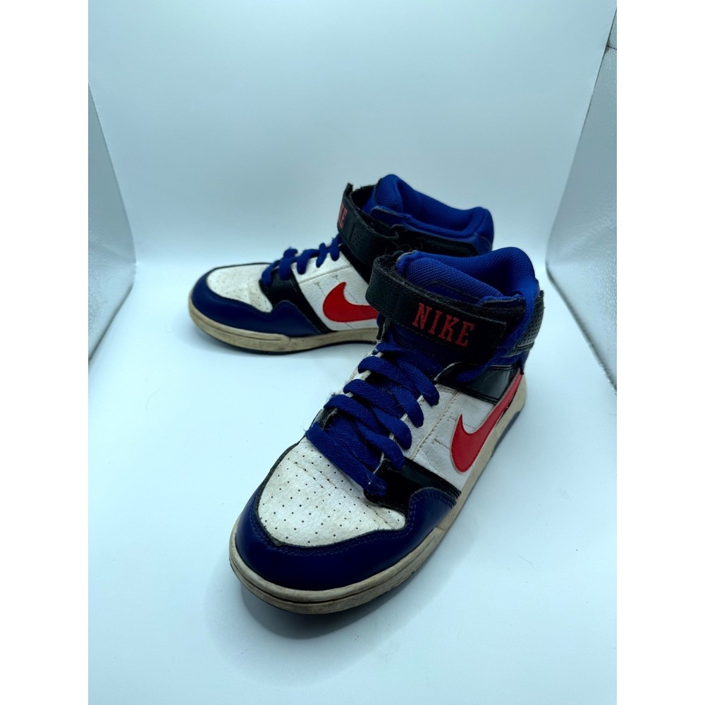 Nike Mogan MID 2 Jr 407716-461 Boys 4 Sneaker White Leather Basketball Shoes